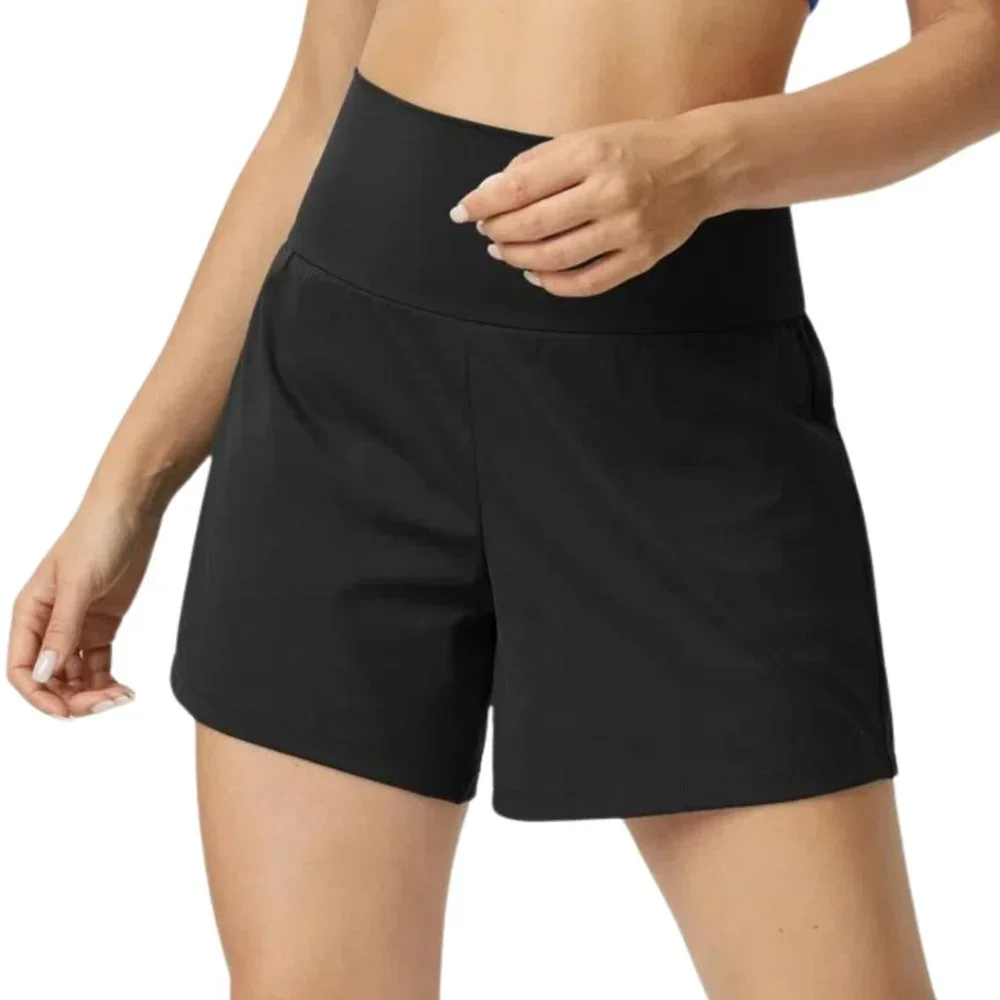 HALARA High Waist 2 In 1 Yoga Shorts Long Black Size Large & Extra Large NWT - Picture 3 of 9